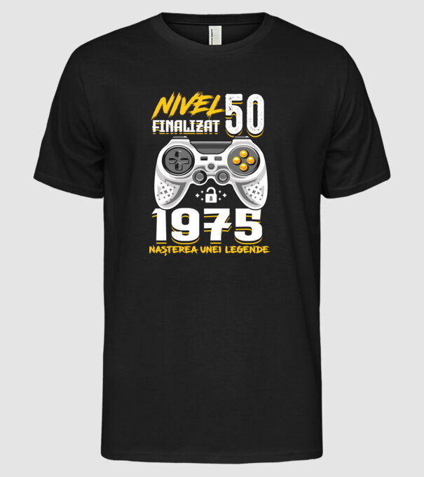 Nivel Finalizat 50 model negru pe tricou