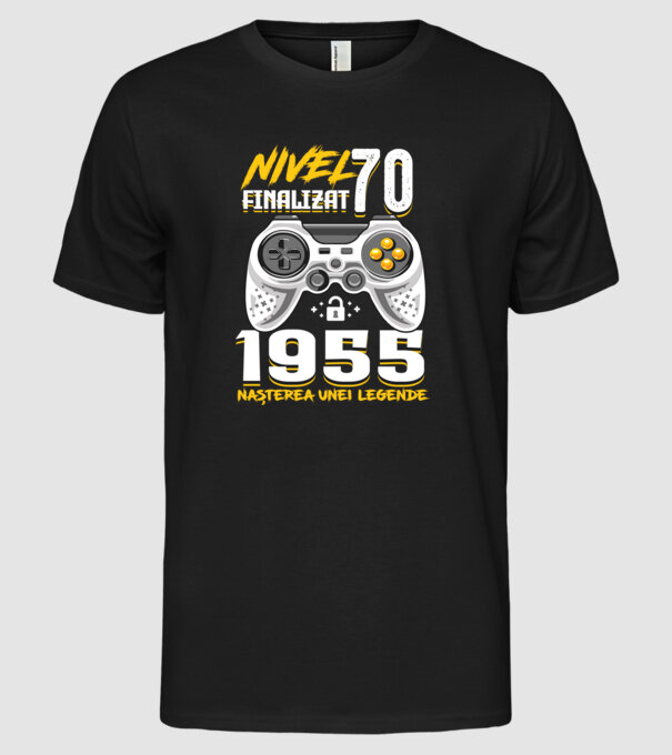 Nivel Finalizat 70 model negru pe tricou