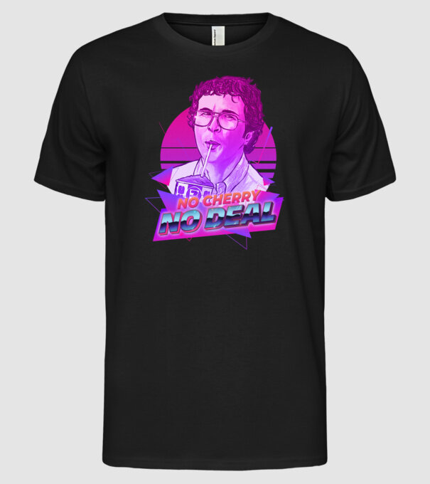 no cherry no deal stranger things model negru pe tricou