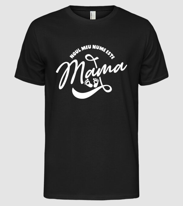 Noul meu nume este Mama model negru pe tricou