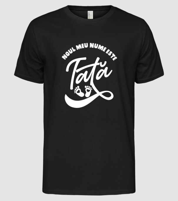Noul meu nume este Tată model negru pe tricou