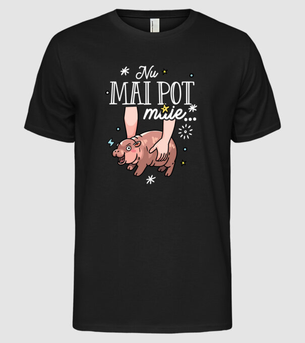 Nu mai pot muie... model negru pe tricou