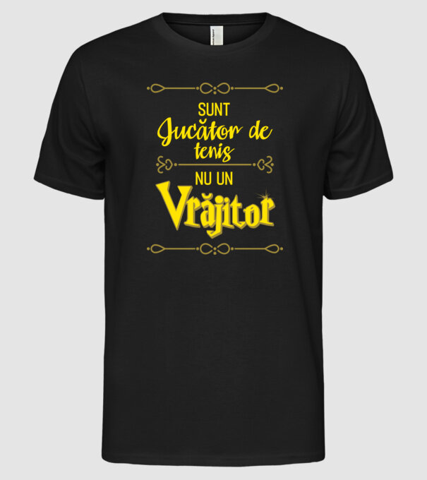 sunt jucător de tenis, nu un vrăjitor model negru pe tricou