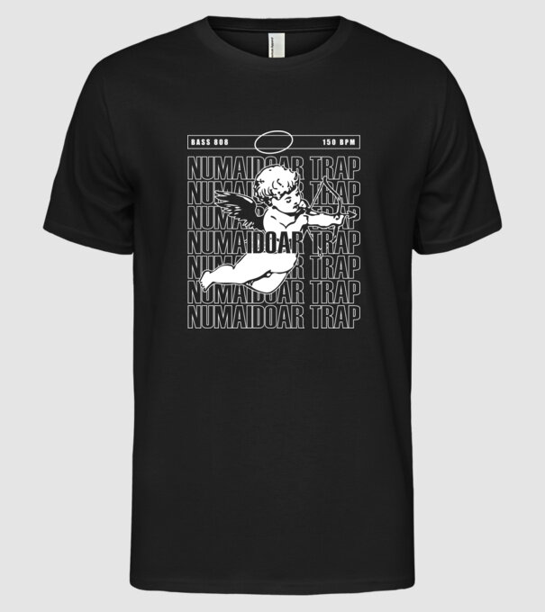 numaidoar trap model negru pe tricou