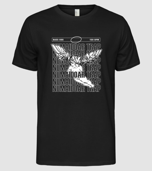 numaidoar trap model negru pe tricou
