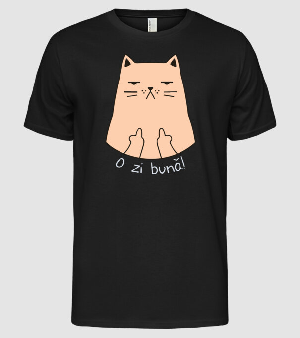O zi bună model negru pe tricou