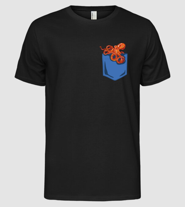 Octopus model negru pe tricou