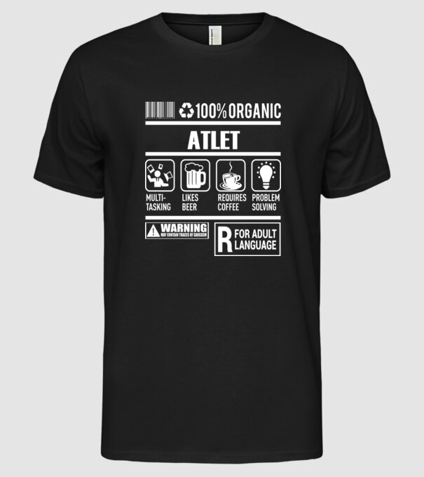 ATLET model negru pe tricou
