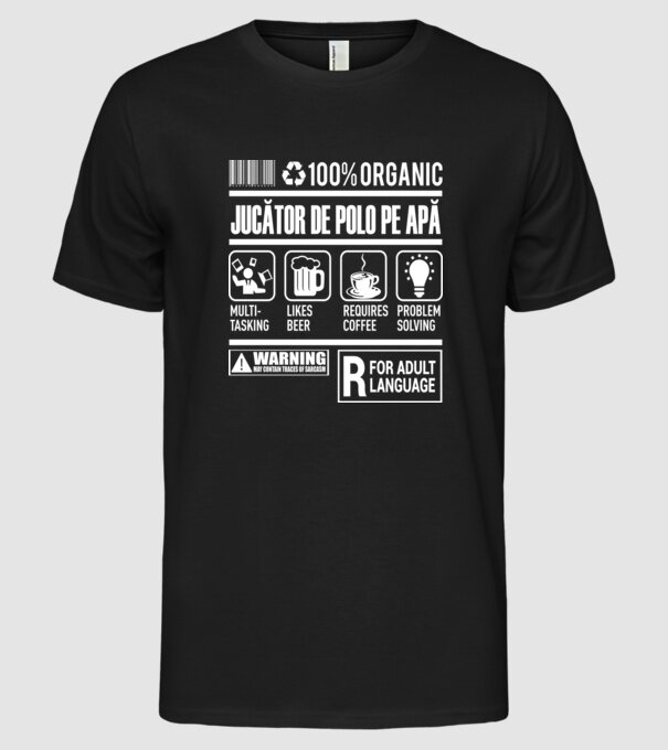 JUCĂTOR DE POLO PE APĂ model negru pe tricou