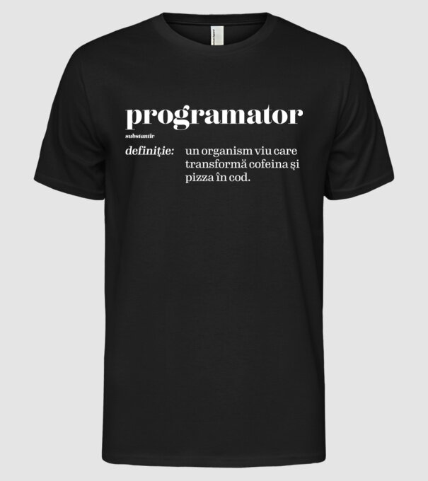 programator - substantiv model negru pe tricou