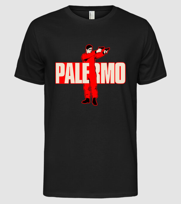 palermo la casa de papel model negru pe tricou