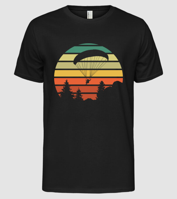 paraglide model negru pe tricou