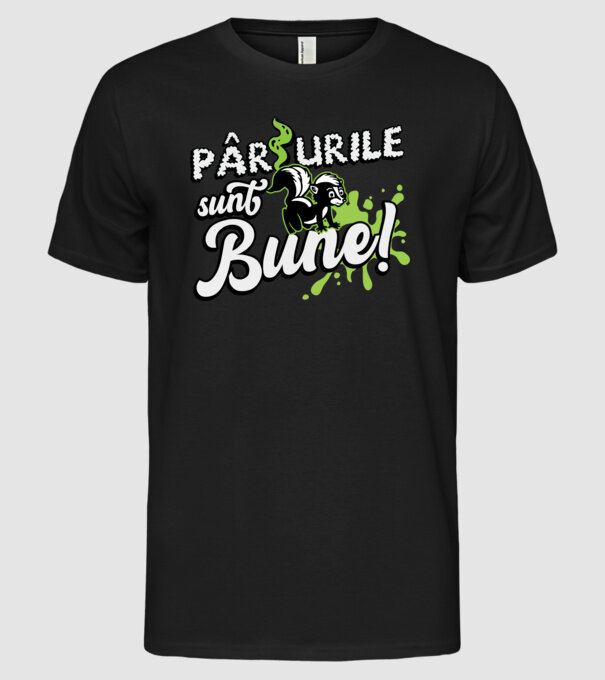 Pârțurile sunt bune model negru pe tricou