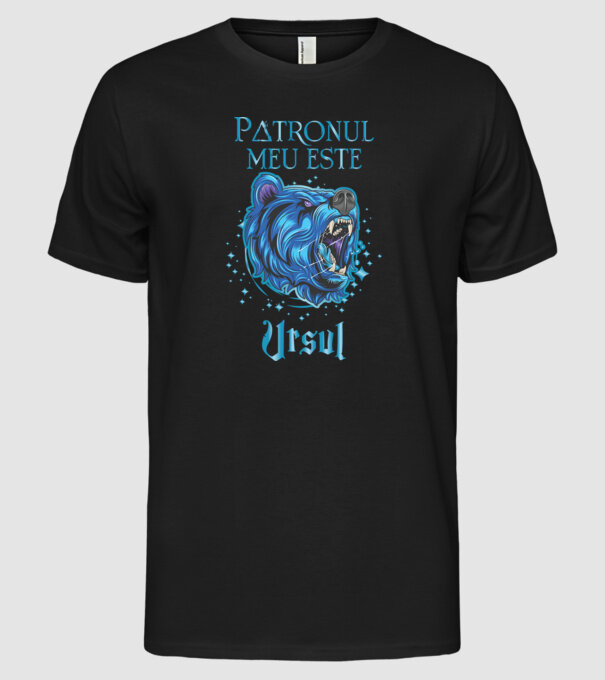Patronul meu este URSUL model negru pe tricou
