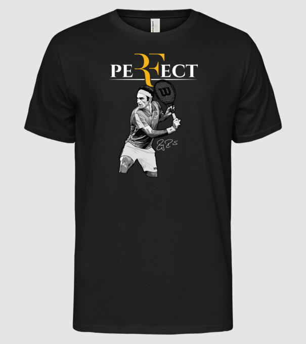 peRFect model negru pe tricou