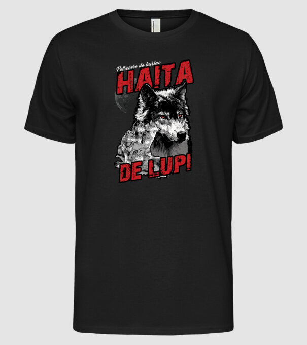 Petrecere de burlac - haită de lupi model negru pe tricou