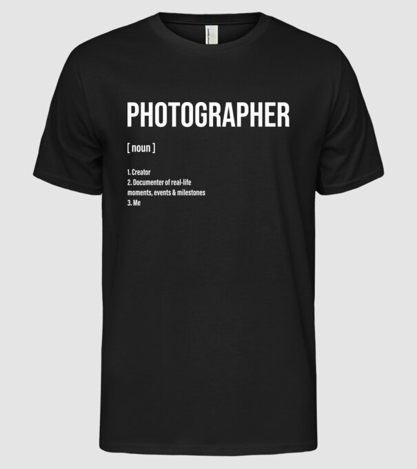 Photographer model negru pe tricou