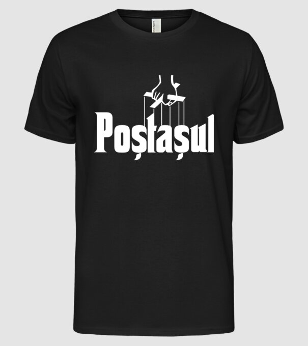 poștașul model negru pe tricou