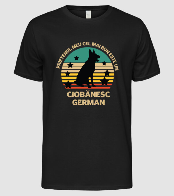 Prietenul meu cel mai bun este un ciobănesc german model negru pe tricou