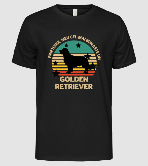 Prietenul meu cel mai bun este un golden retriever model negru pe tricou