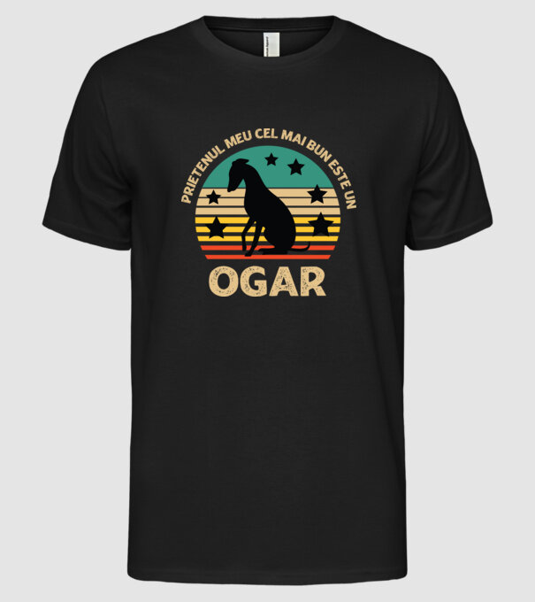 Prietenul meu cel mai bun este un ogar model negru pe tricou