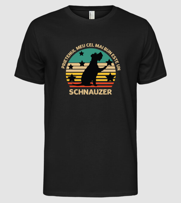 Prietenul meu cel mai bun este un schnauzer model negru pe tricou
