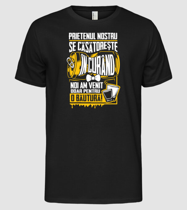 Prietenul nostru se căsătorește în curând model negru pe tricou