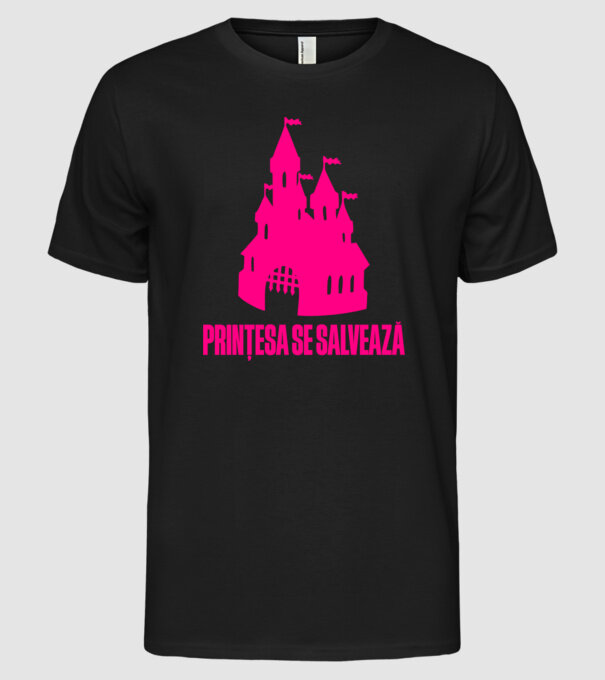 Prințesa se salvează model negru pe tricou