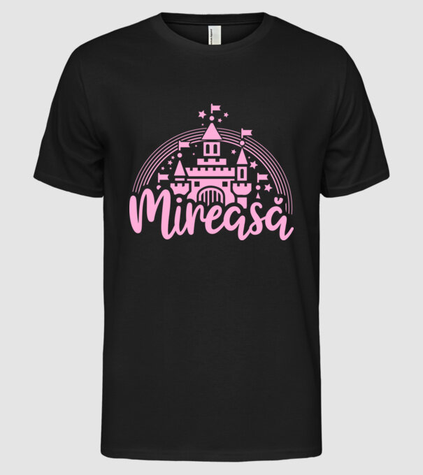 Prinţesă mireasă model negru pe tricou