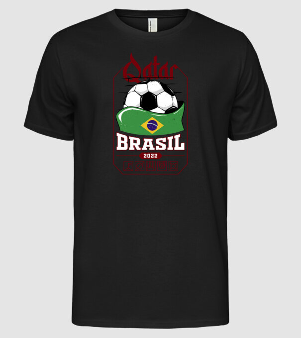Qatar teams Brasil model negru pe tricou