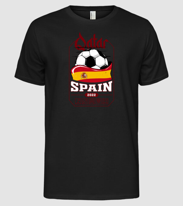 Qatar teams Spain model negru pe tricou