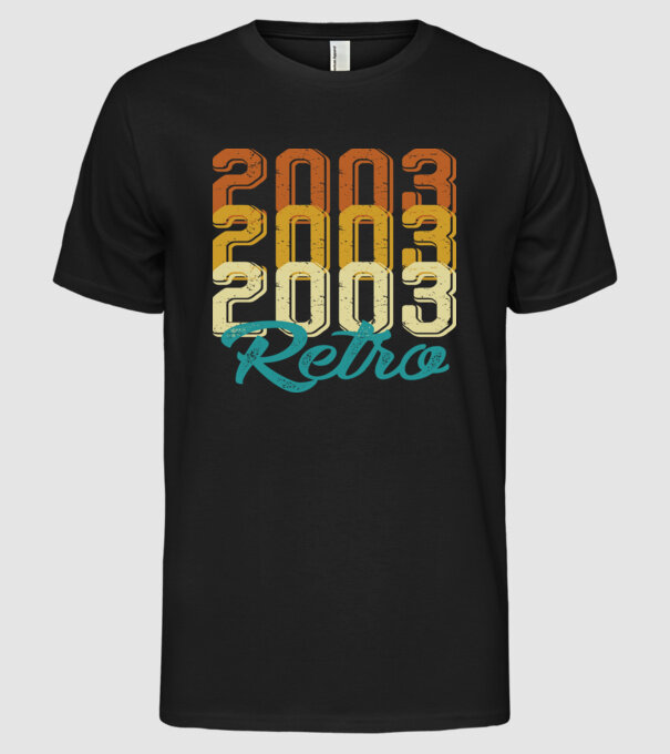 Retro 2003 model negru pe tricou