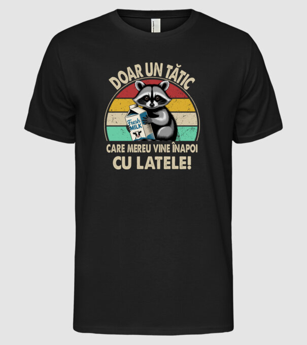 Retro Apa aki visszajött a tejjel RO model negru pe tricou