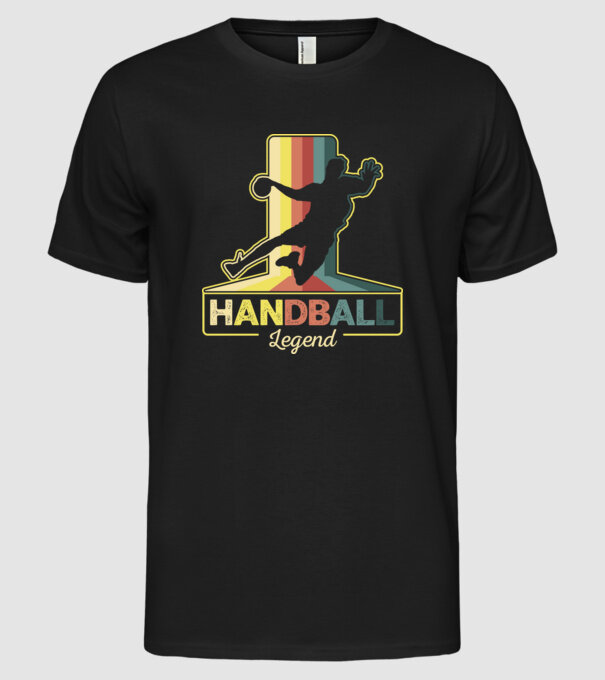 Retro Handball legend model negru pe tricou