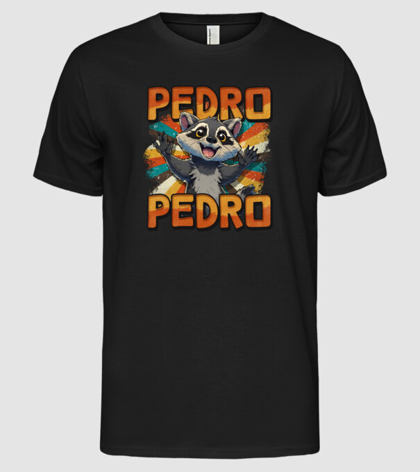 Retro Pedro model negru pe tricou