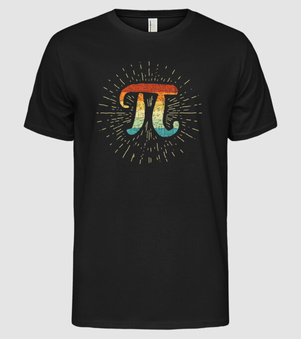 Retro Pi model negru pe tricou