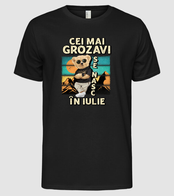 RETRO teddy IULIE model negru pe tricou