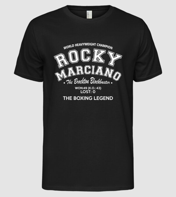 Rocky Marciano model negru pe tricou