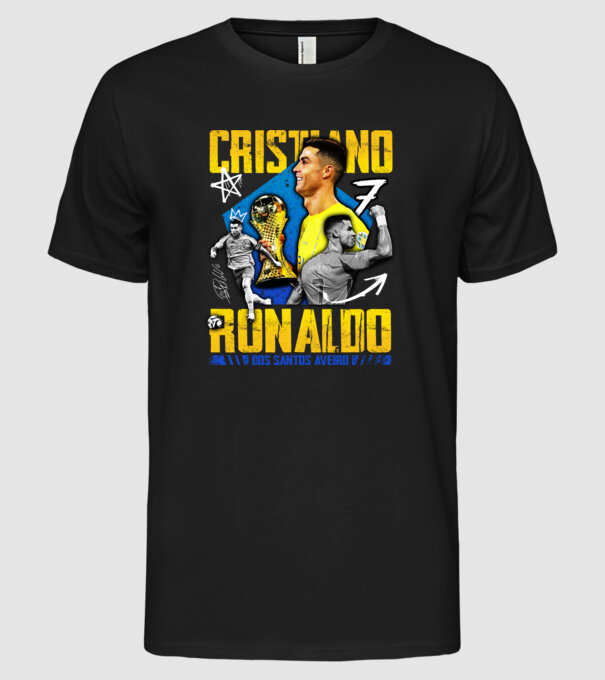 Ronaldo tribute model negru pe tricou