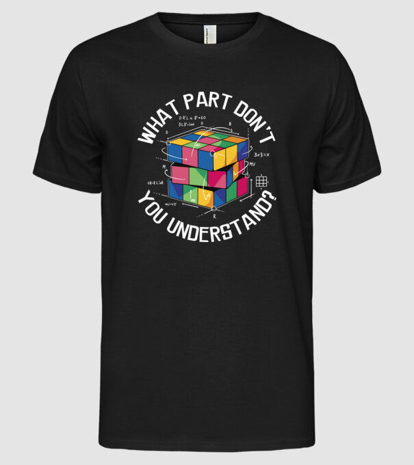 Rubik cube what part model negru pe tricou