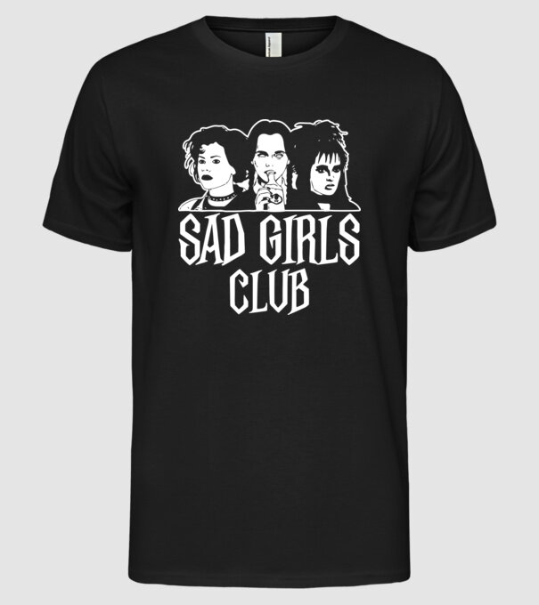Sad Girls Club model negru pe tricou