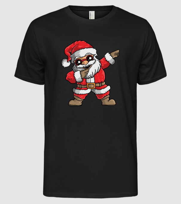 Santa dab model negru pe tricou