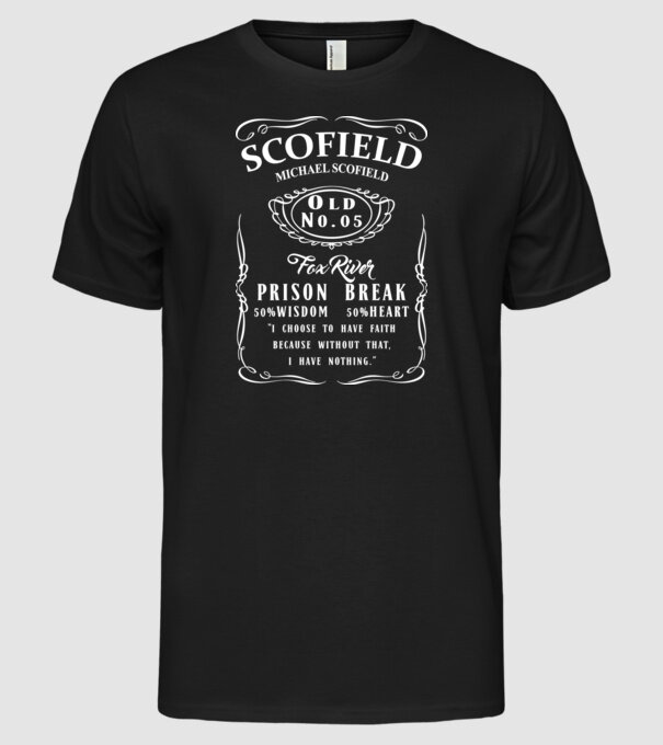 scofield model negru pe tricou