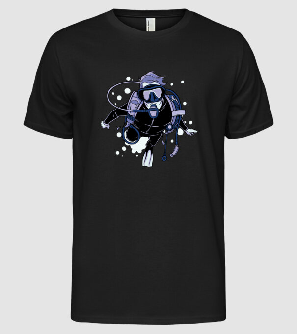 Scuba driver model negru pe tricou