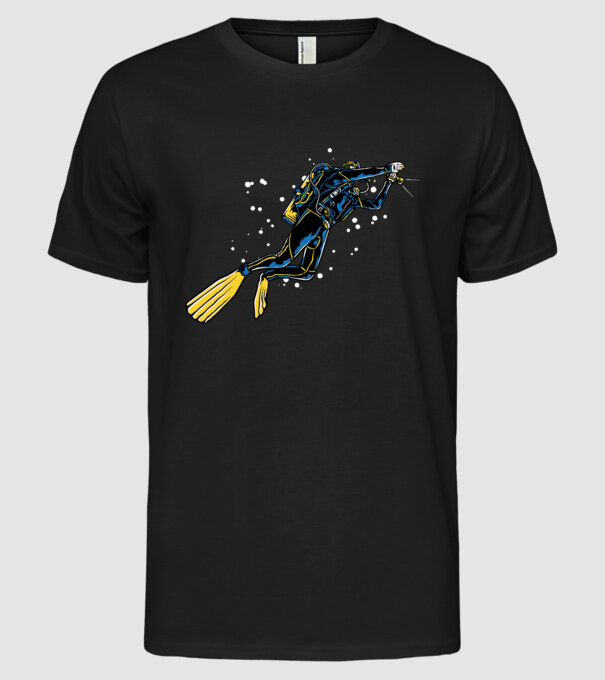 Scuba driver with light model negru pe tricou