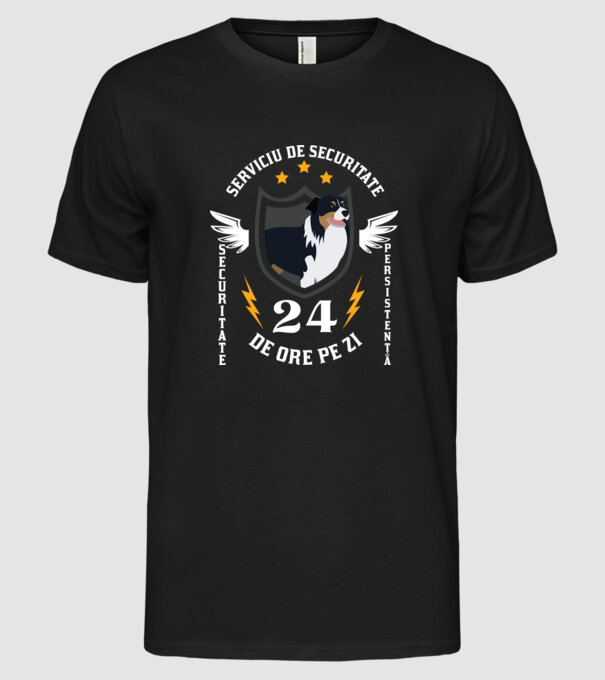 serviciu de securitate - securitate - persistență - 24 de ore pe zi model negru pe tricou