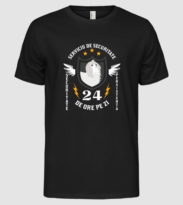 serviciu de securitate - securitate - persistență - 24 de ore pe zi model negru pe tricou