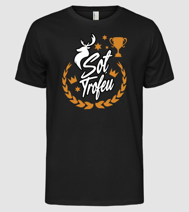 Soț trofeu model negru pe tricou