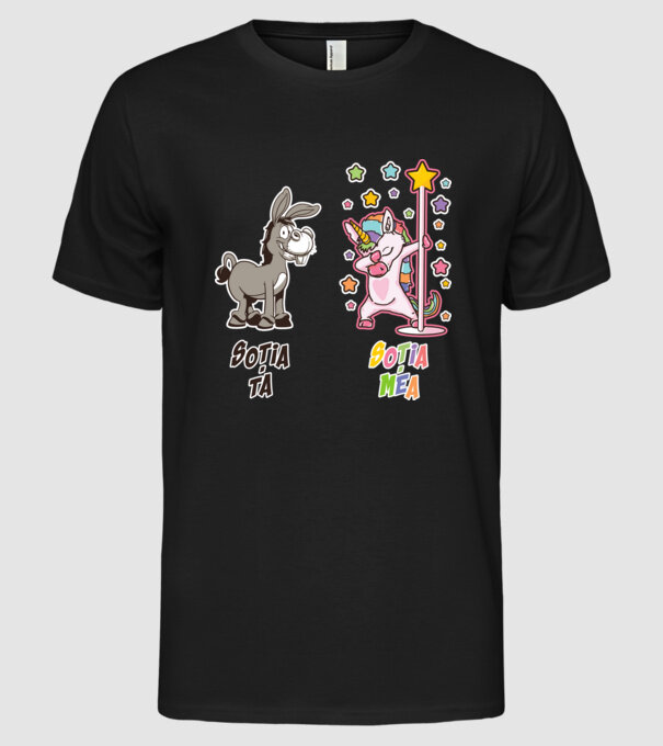 soția ta - soția mea model negru pe tricou