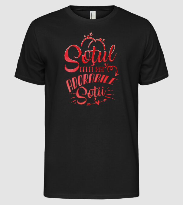 Soțul celei mai adorabile soții model negru pe tricou